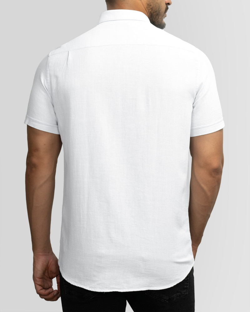 پیراهن آستین کوتاه ساده سفید 22122251