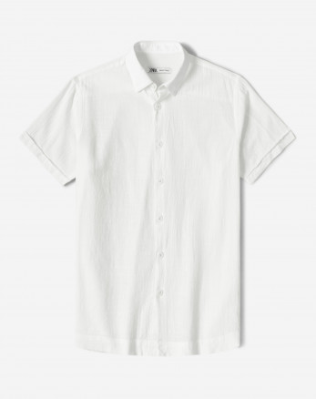 پیراهن آستین کوتاه ساده سفید 22122250