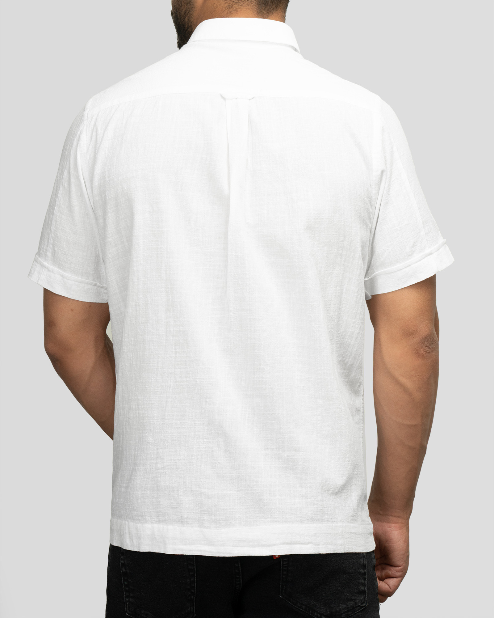 پیراهن آستین کوتاه ساده سفید 22122250