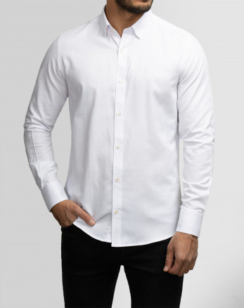 پیراهن مردانه آستین بلند رسمی ساده سفید 22121260