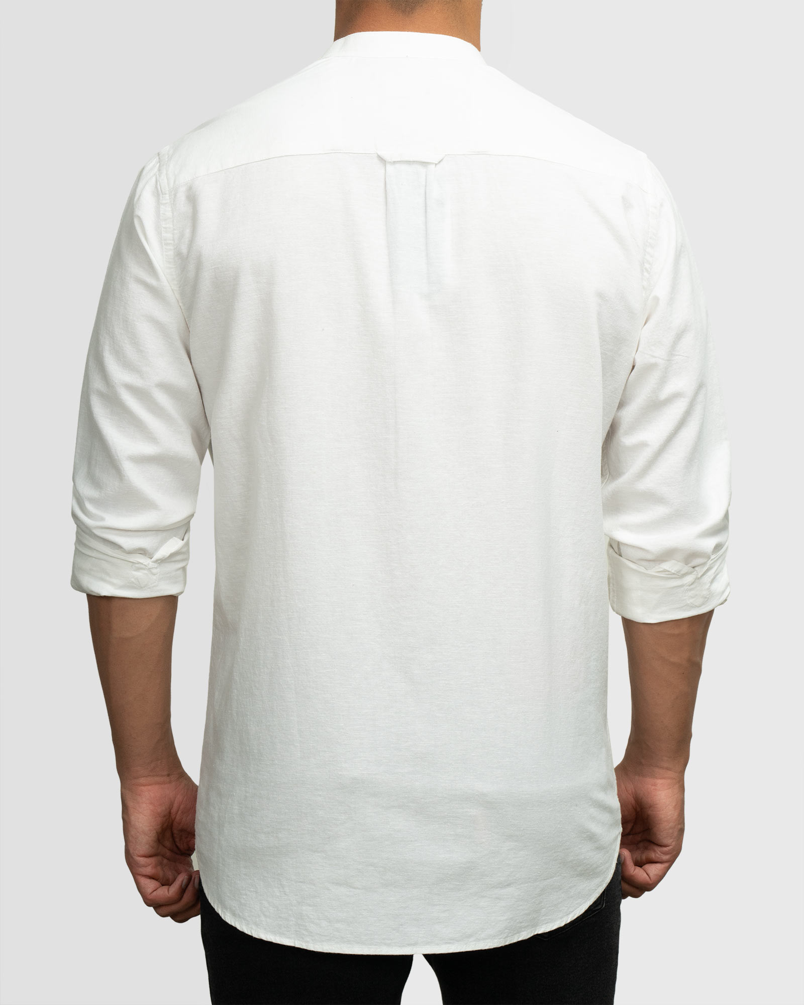 پیراهن آستین بلند ساده سفید 22121262