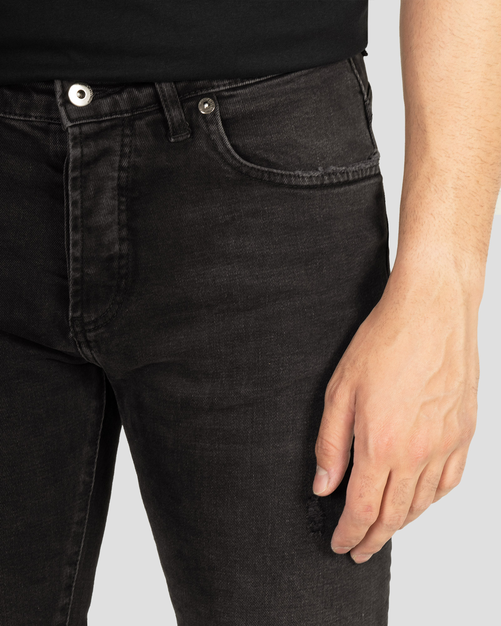 شلوار جین زاپ دار جذب مردانه دودی 21411264
