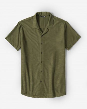 پیراهن مردانه آستین کوتاه یقه انگلیسی سبز 22122256