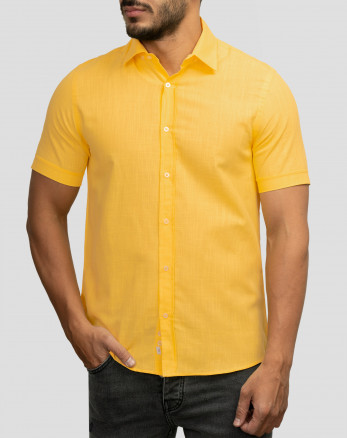 پیراهن آستین کوتاه زرد 22122261