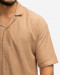 پیراهن مردانه آستین کوتاه یقه انگلیسی قهوه ای روشن 22122256