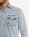 پیراهن مردانه آستین بلند جین ساده آبی روشن 22474149