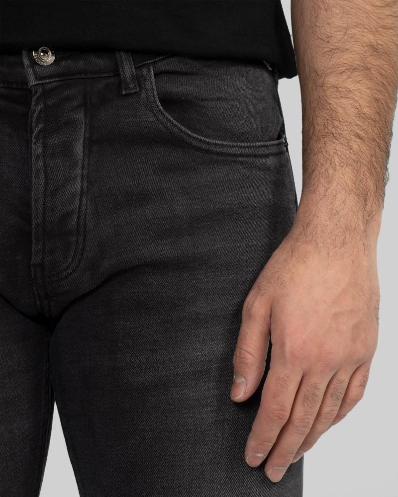 خرید شلوار جین جذب ساده مردانه ذغالی  22411336