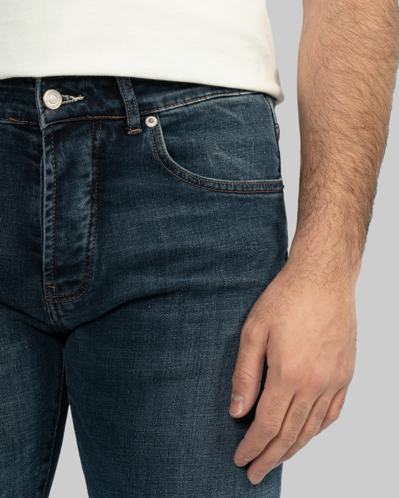 خرید شلوار جین جذب ساده مردانه  سرمه ای 22411335