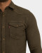 پیراهن مردانه آستین بلند جین ساده قهوه ای 22474157