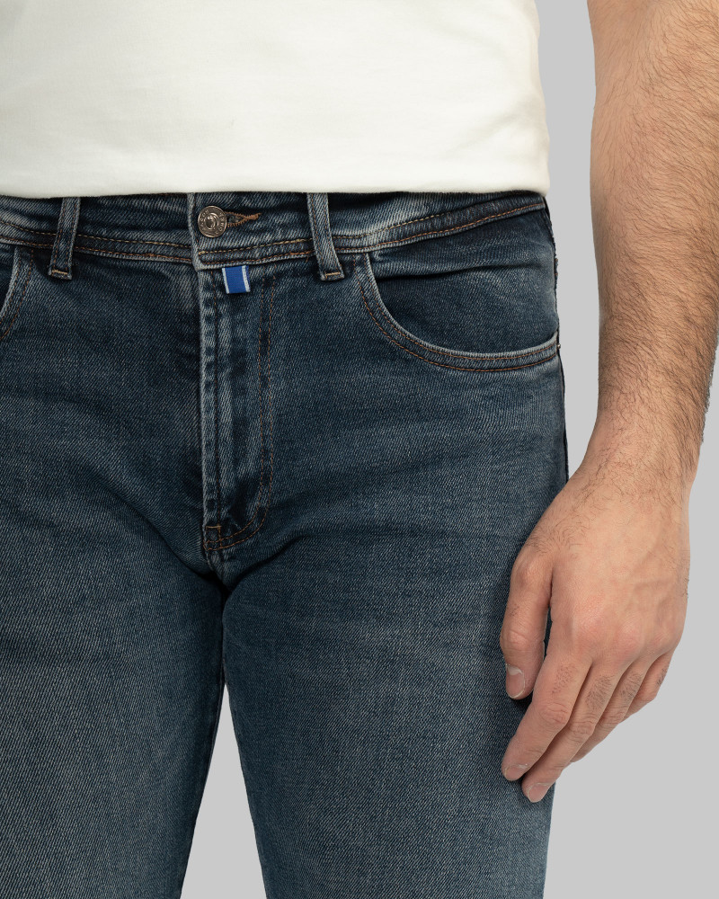 خرید شلوار جین جذب ساده مردانه آبی تیره 22311316