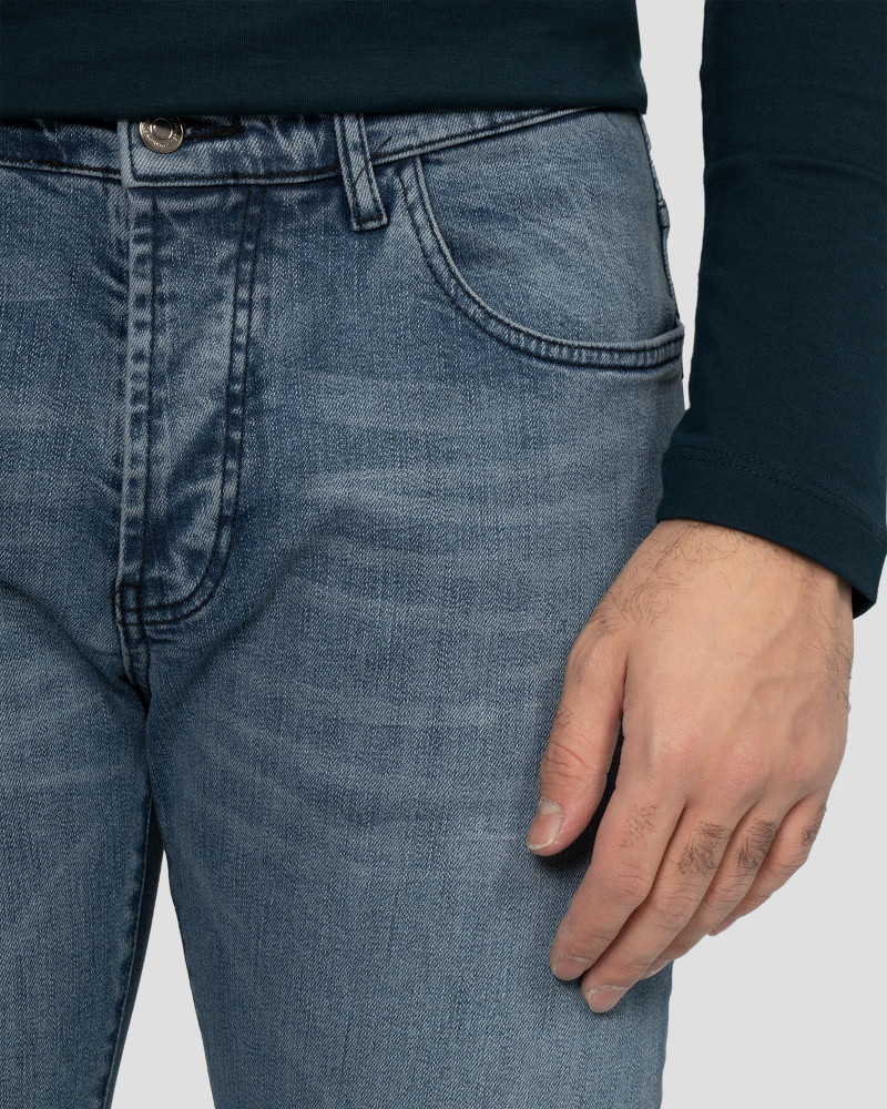 خرید شلوار جین جذب ساده مردانه آبی 22311324