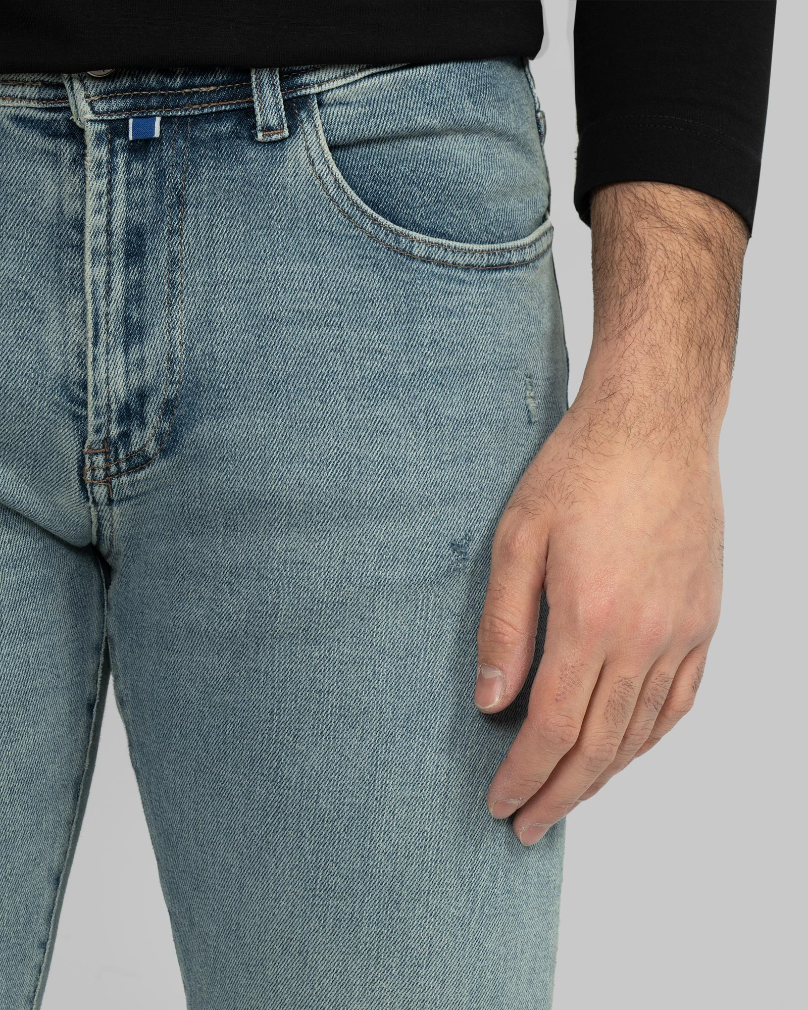 خرید شلوار جین جذب ساده مردانه آبی روشن  22411332