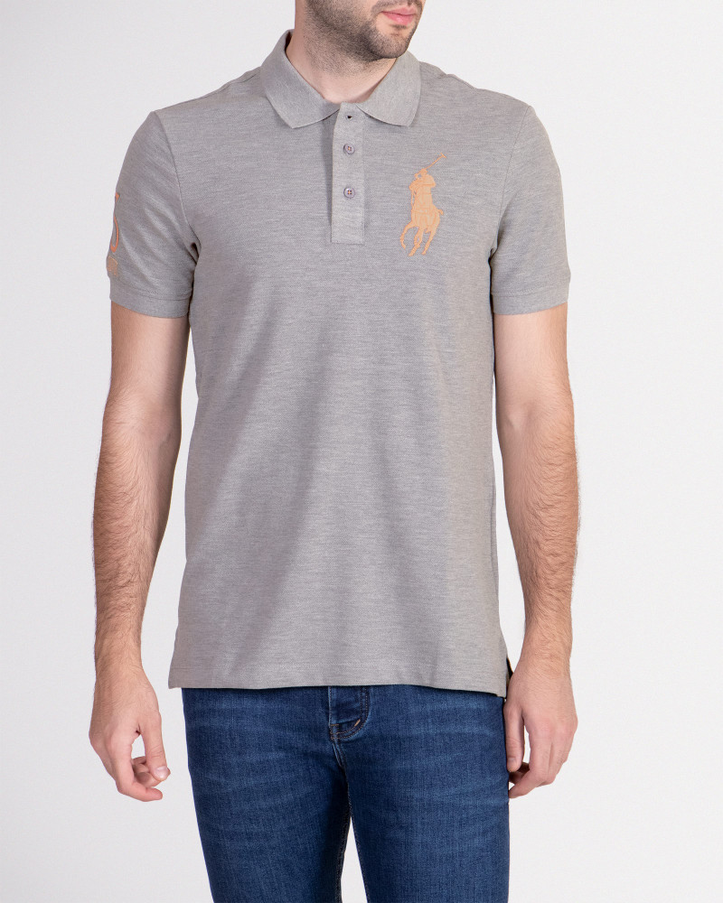 پولوشرت خاکستری سه دکمه لوگودار 19198181