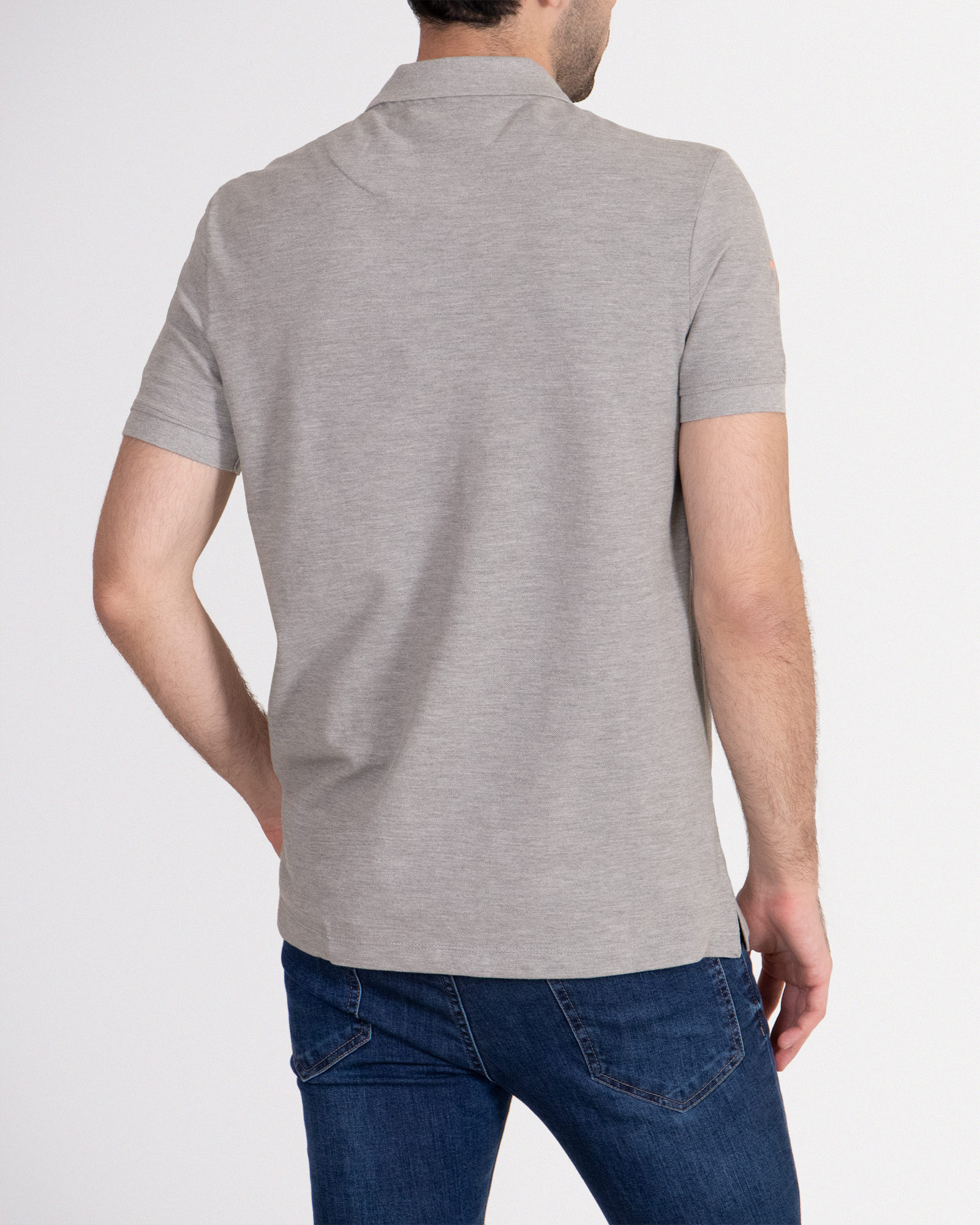 پولوشرت خاکستری سه دکمه لوگودار 19198181