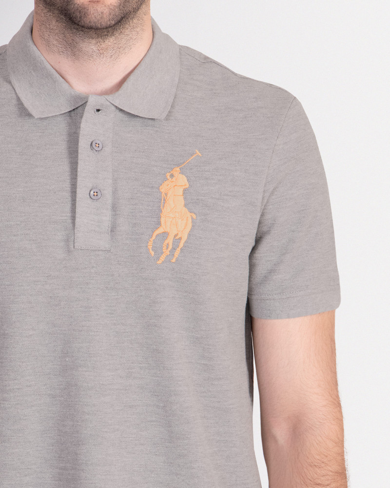 پولوشرت خاکستری سه دکمه لوگودار 19198181