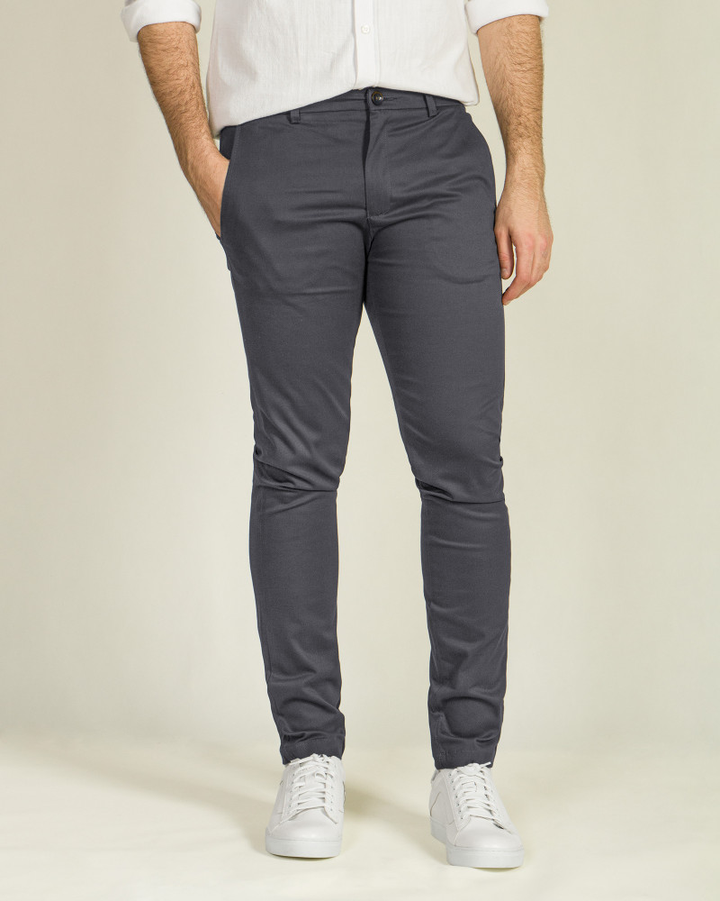 خرید اینترنتی شلوار کتان مردانه جذب (slim) خاکستری تیره 19325171