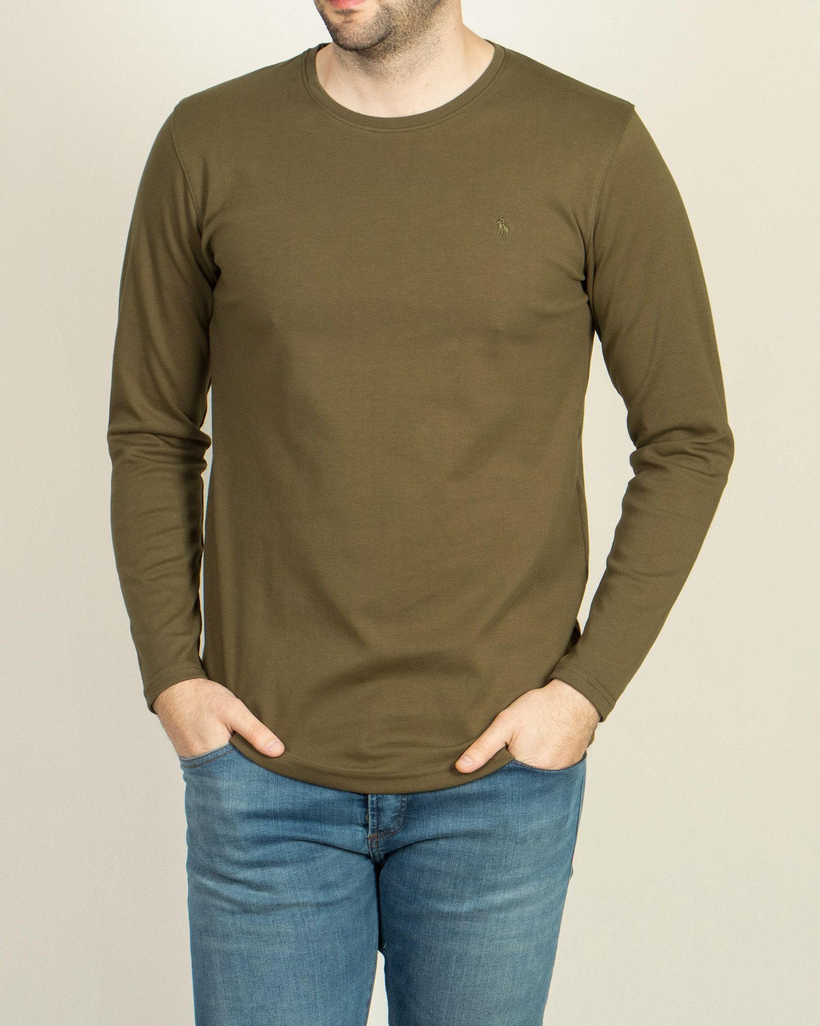 تیشرت آستین شیک بلند سبز سدری19328114