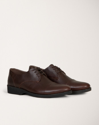 کفش رسمی چرم مردانه قهوه ای  19443153