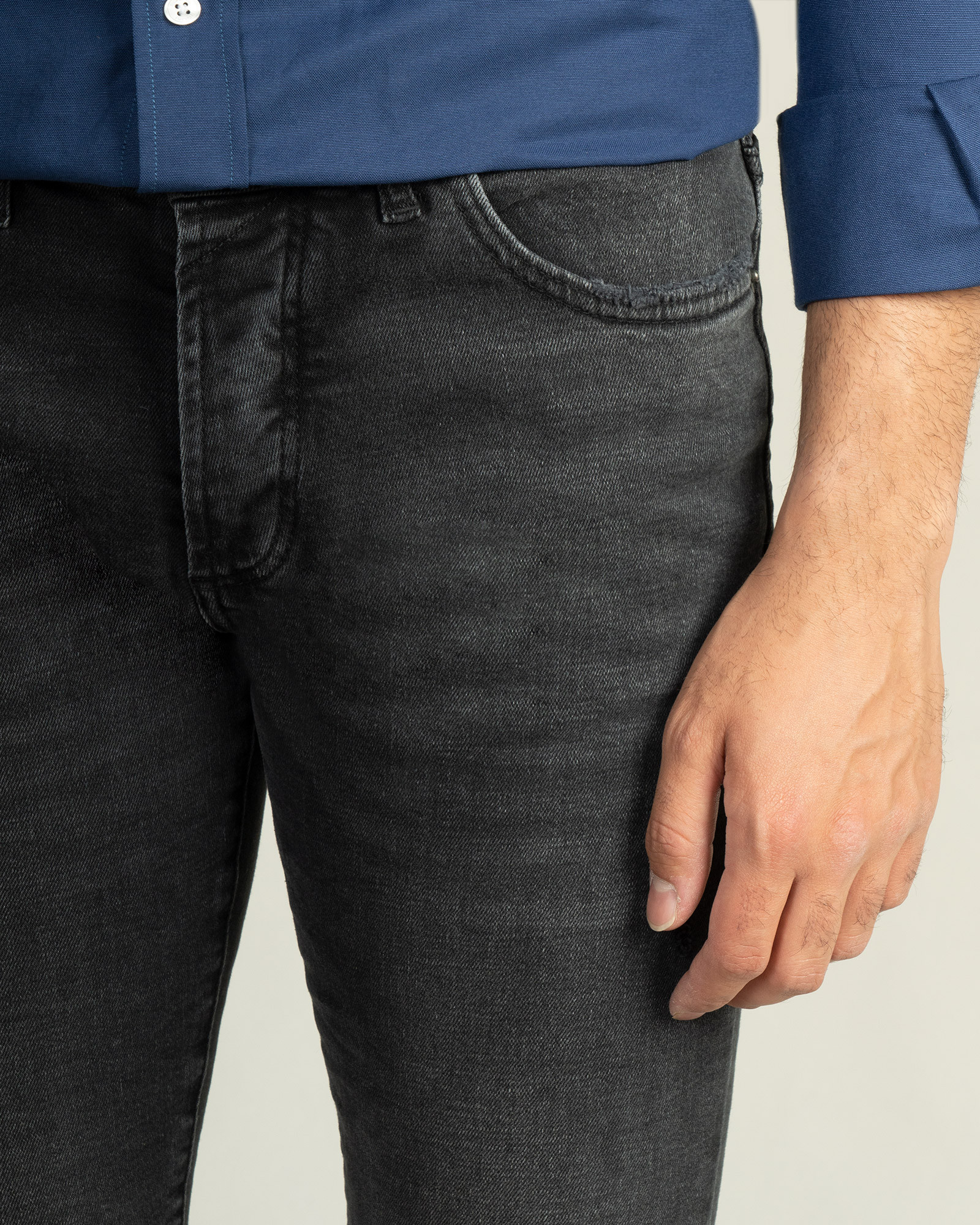 شلوار جین اسکینی مردانه شیک ذغالی 20410153