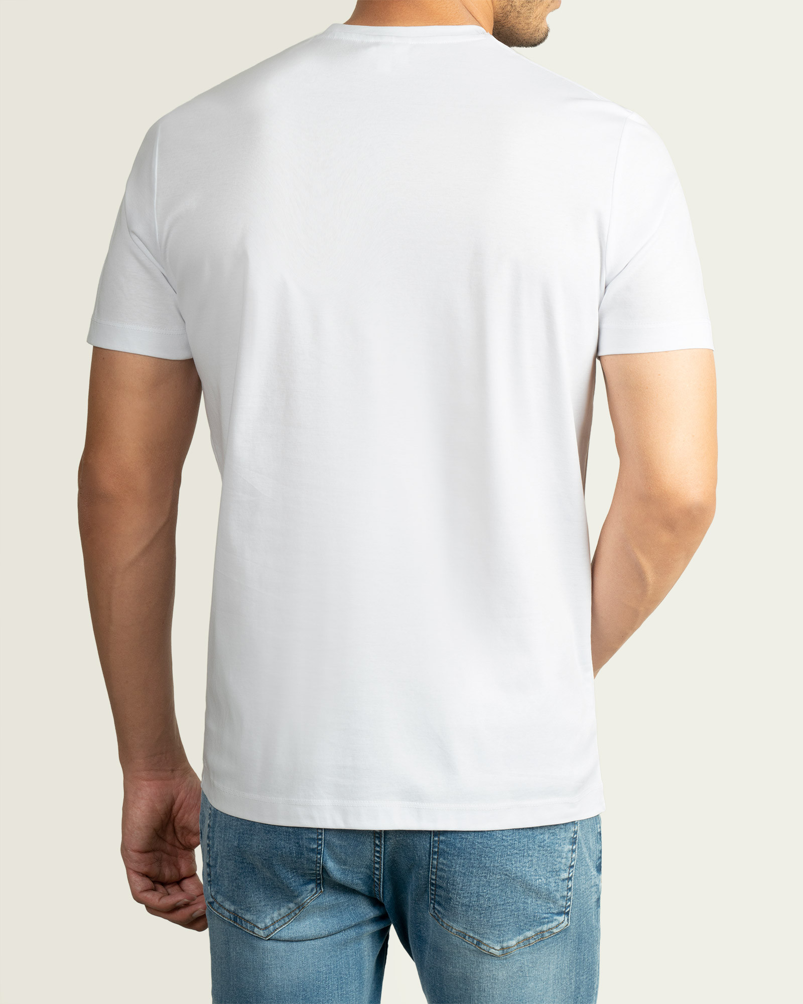 تیشرت مردانه آستین کوتاه یقه گرد ساده سفید 21195120