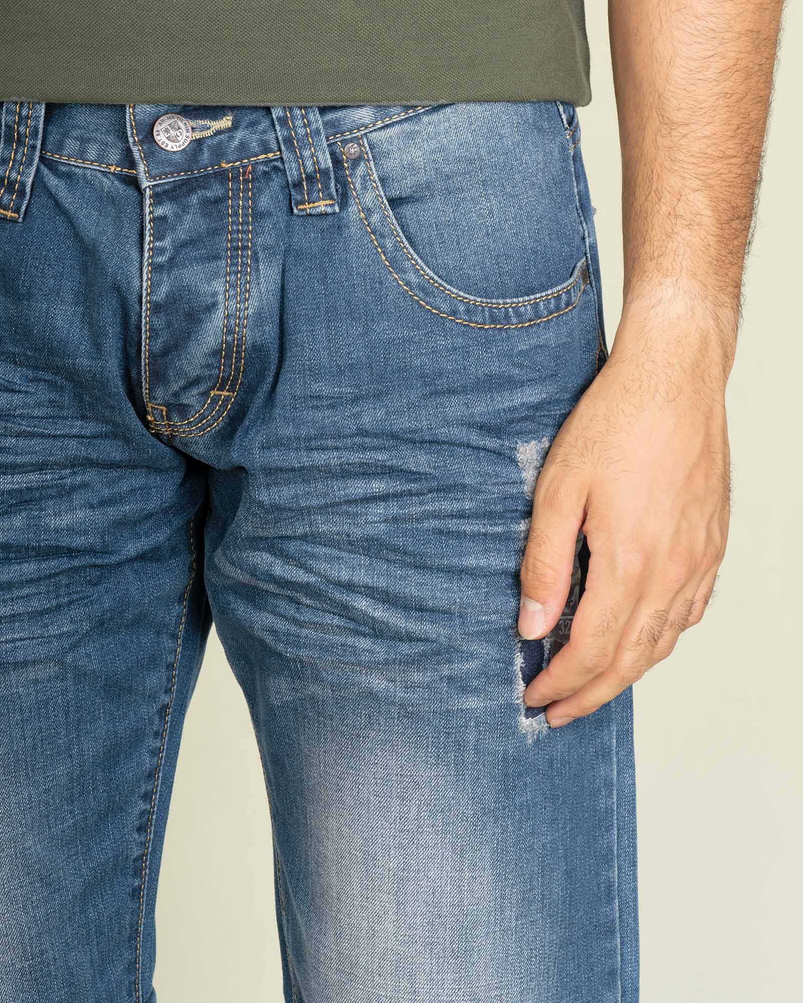 شلوارک جین مردانه ابی روشن   17431109