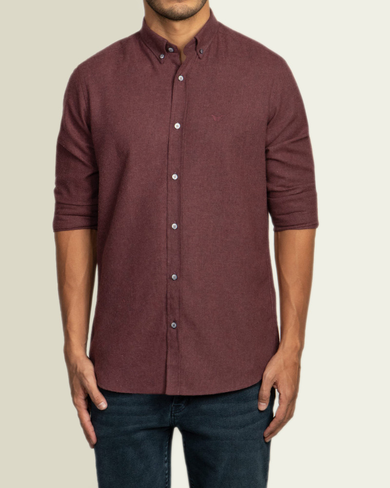 پیراهن پشمی مردانه زرشکی 20252144