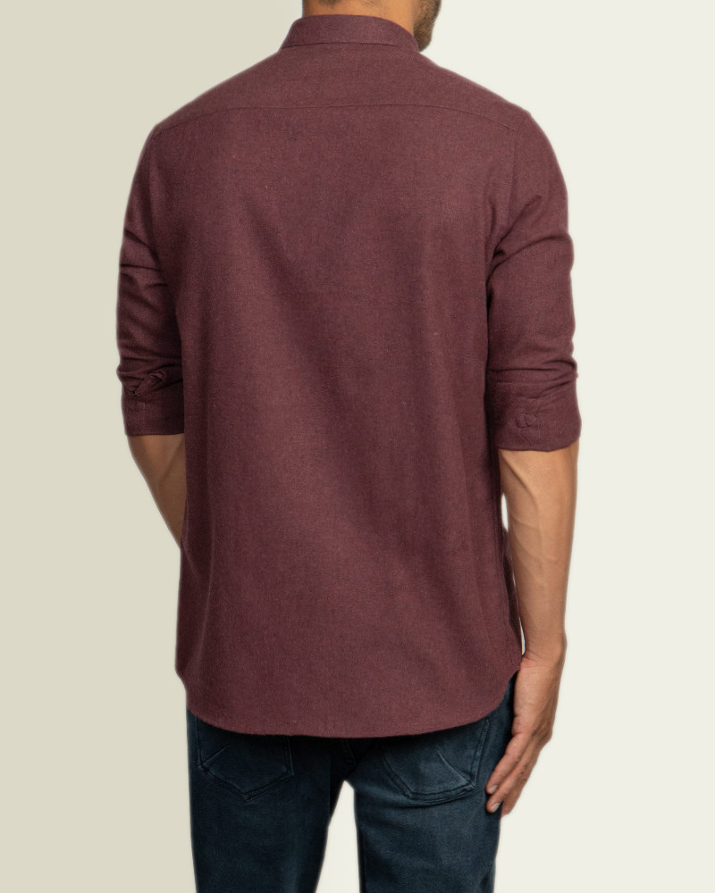 پیراهن پشمی مردانه زرشکی 20252144