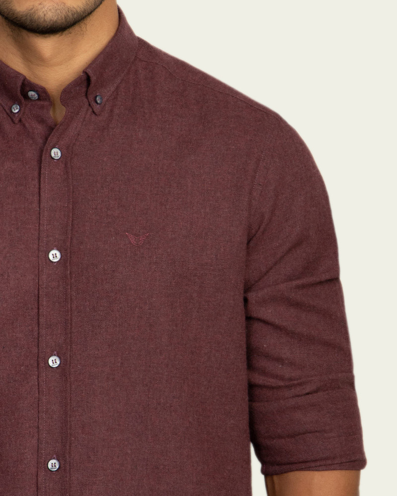 پیراهن پشمی مردانه زرشکی 20252144