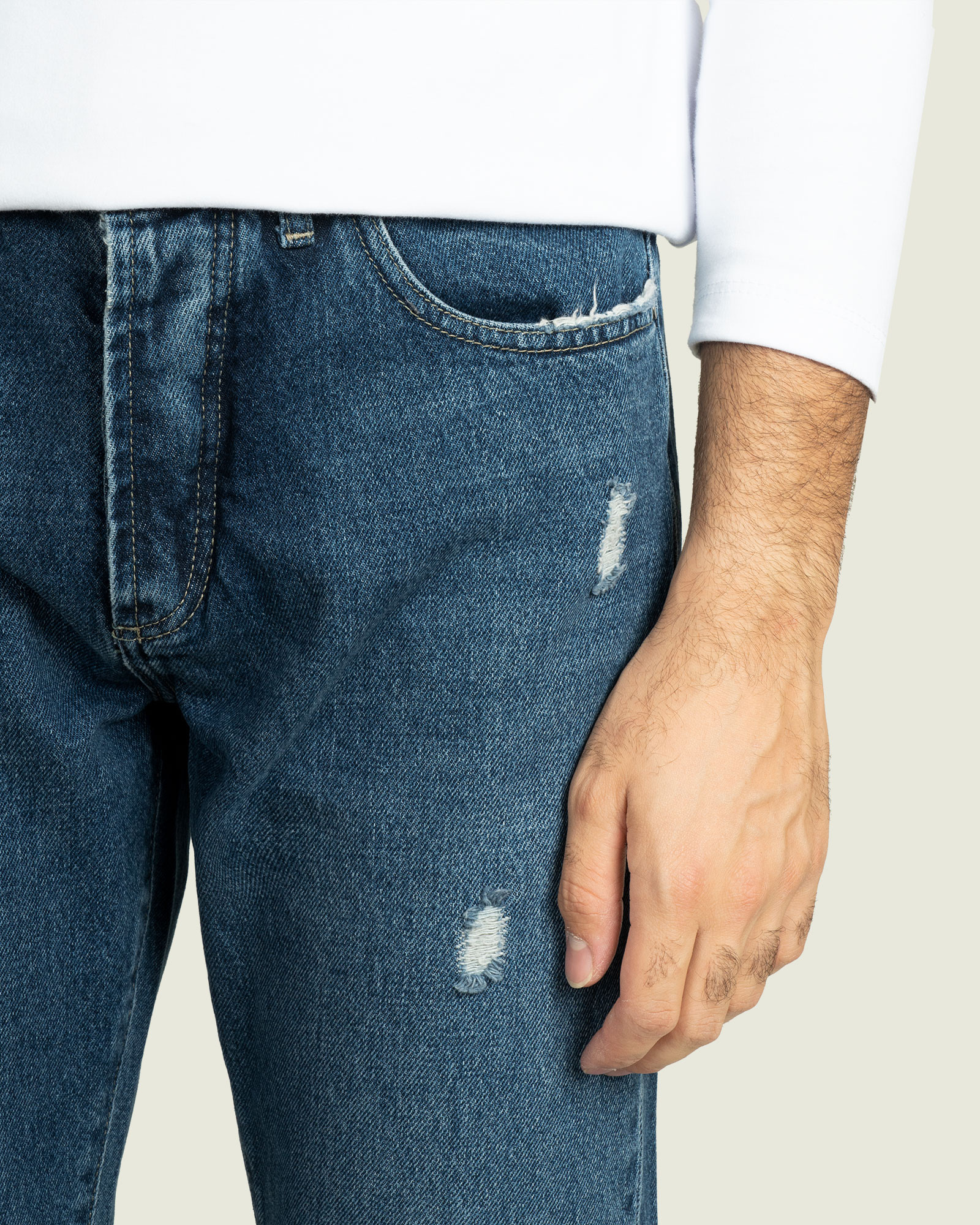 شلوار جین ساده رگولار مردانه شیک آبی 21212135