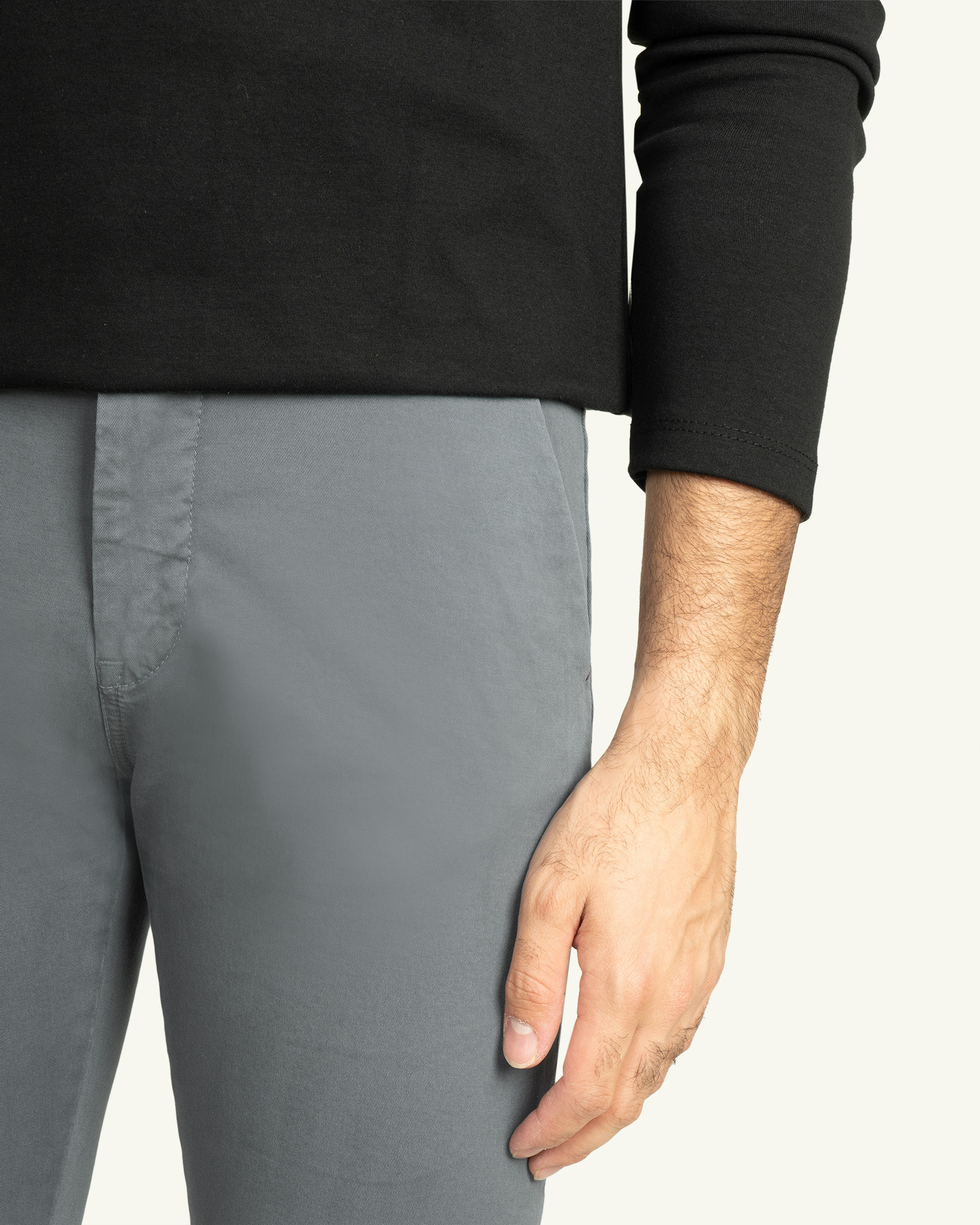 شلوار کتان ساده مردانه جذب خاکستری 21215137