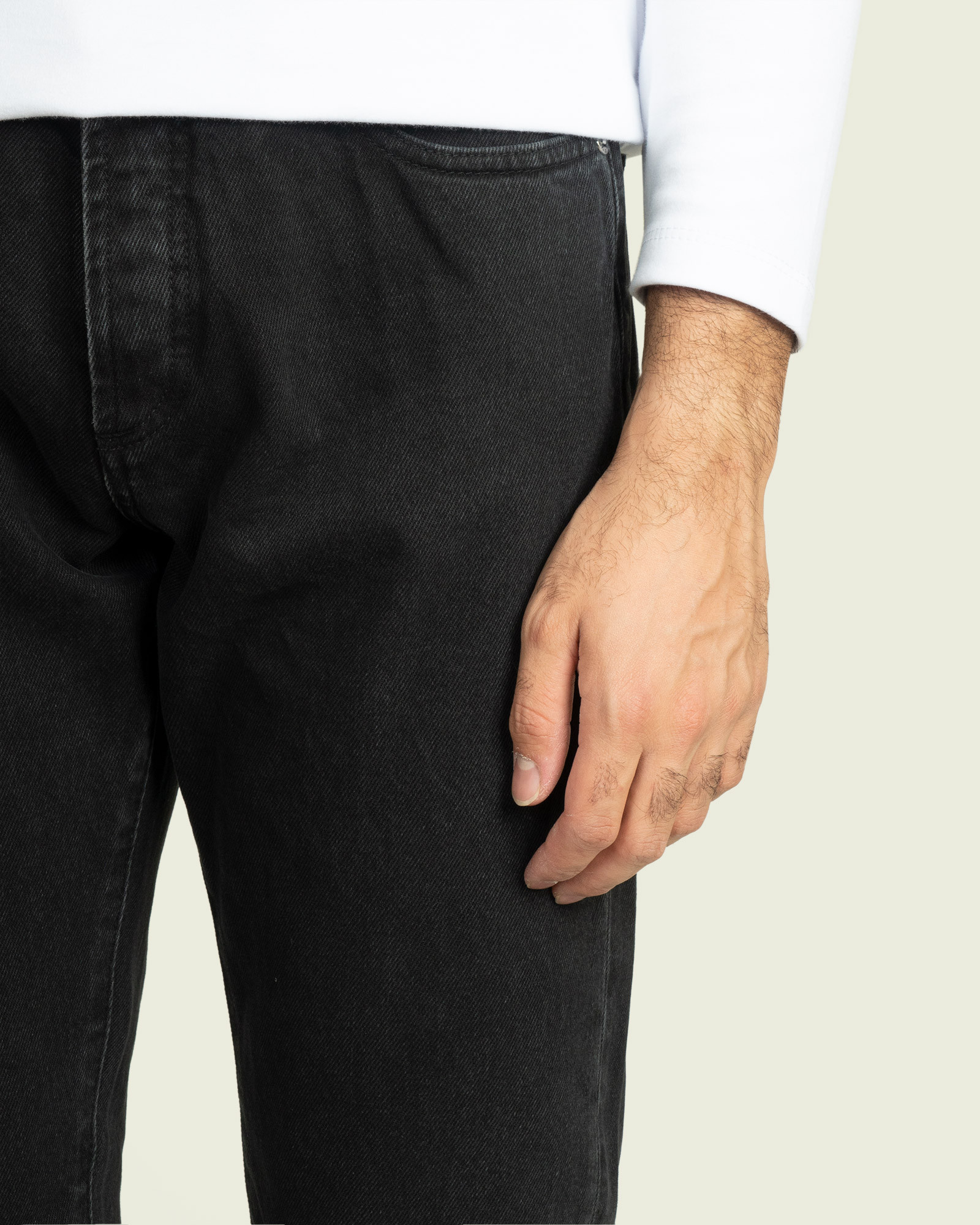 شلوار جین ساده رگولار مردانه شیک مشکی  21312137