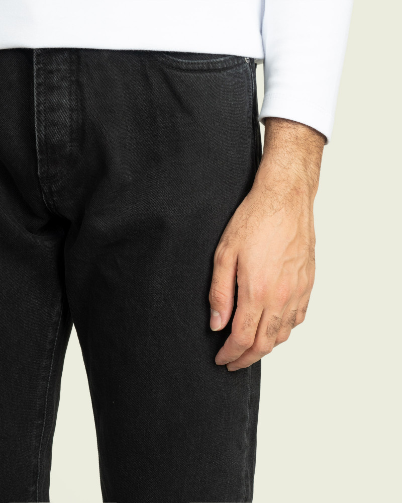 شلوار جین ساده رگولار مردانه شیک مشکی  21312137