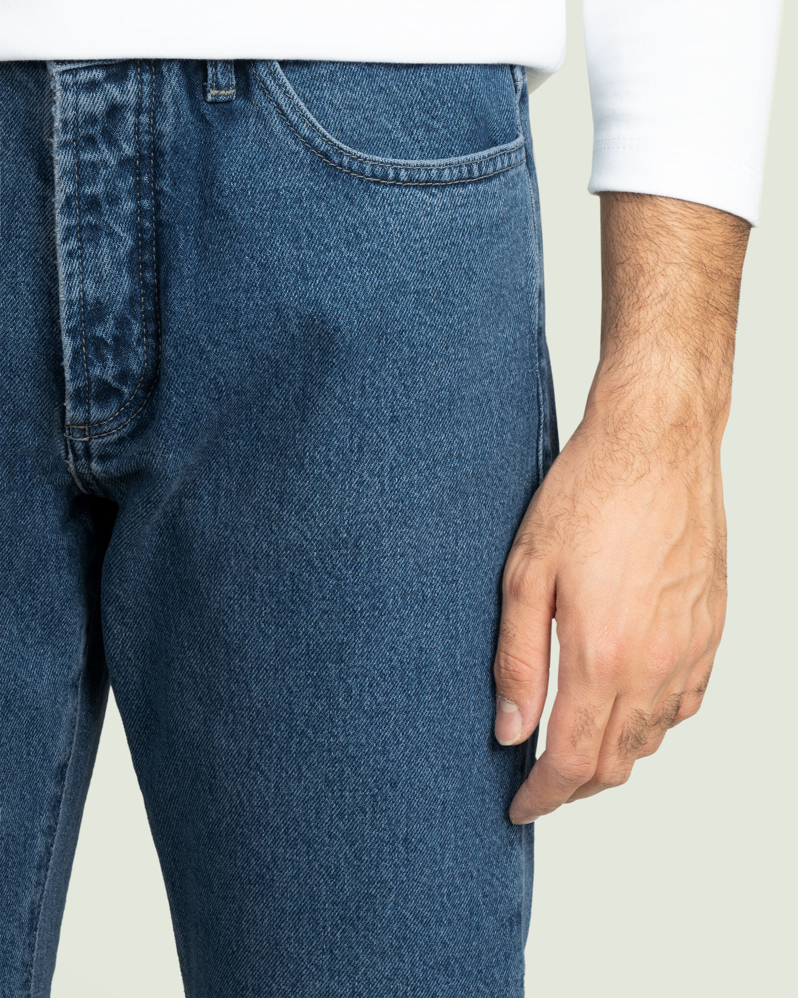 شلوار جین ساده رگولار مردانه شیک آبی 21312136