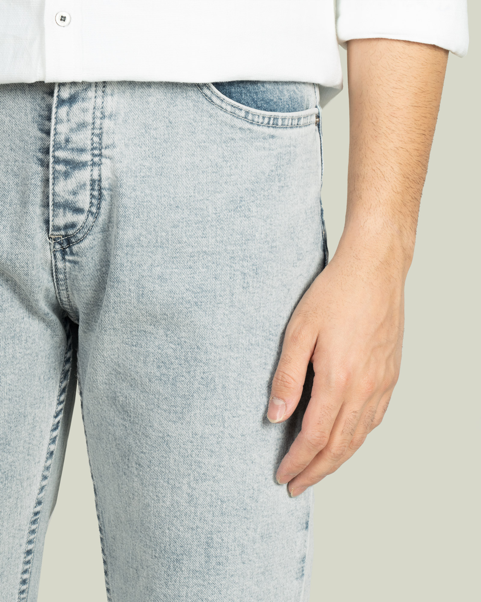شلوار جین ساده رگولار مردانه شیک آبی  روشن 21312141
