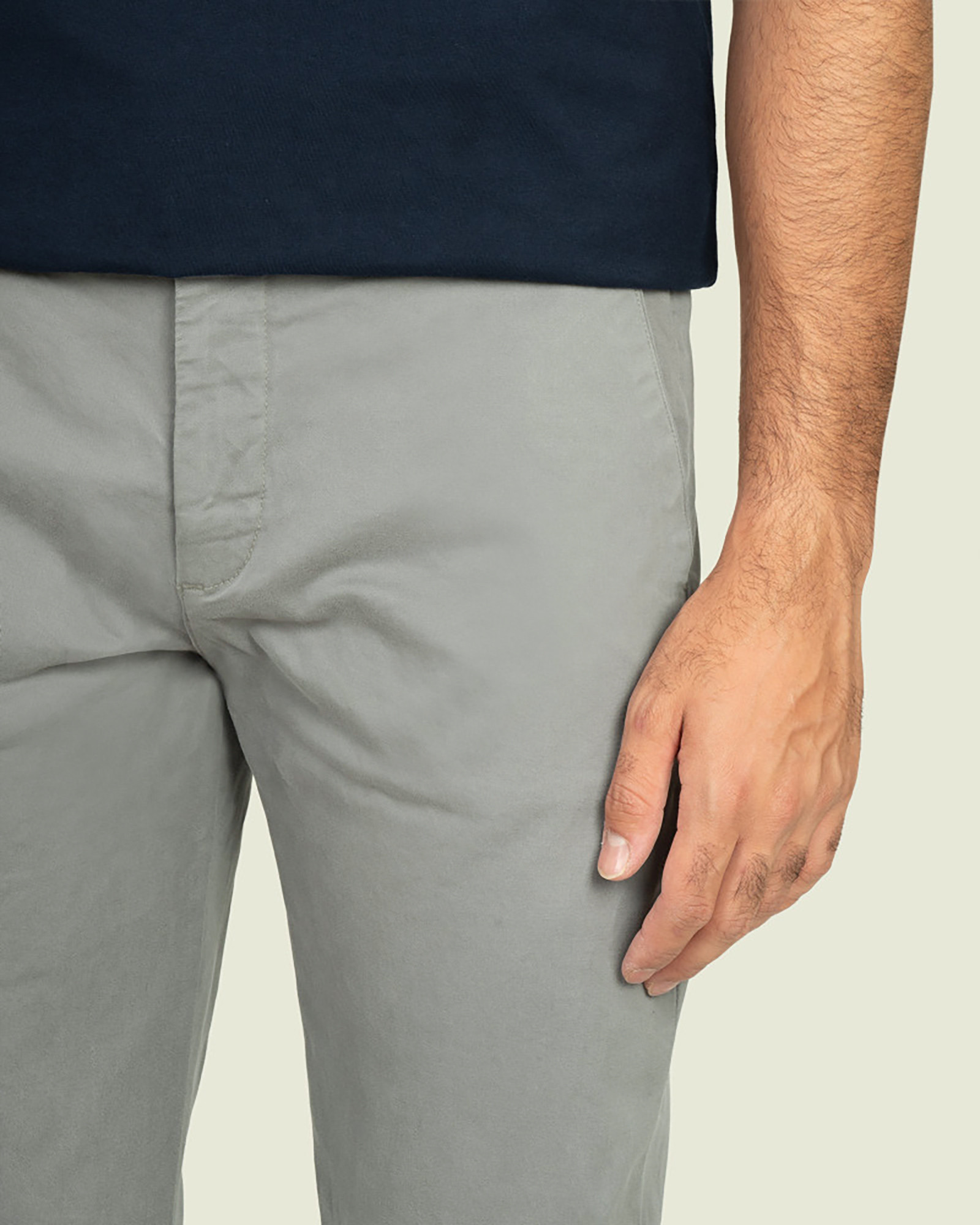 شلوار کتان ساده مردانه جذب خاکستری روشن 21215134