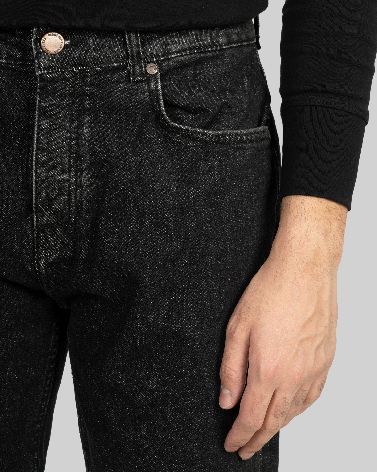 شلوار جین ساده استریت استایل مردانه مشکی 21312143