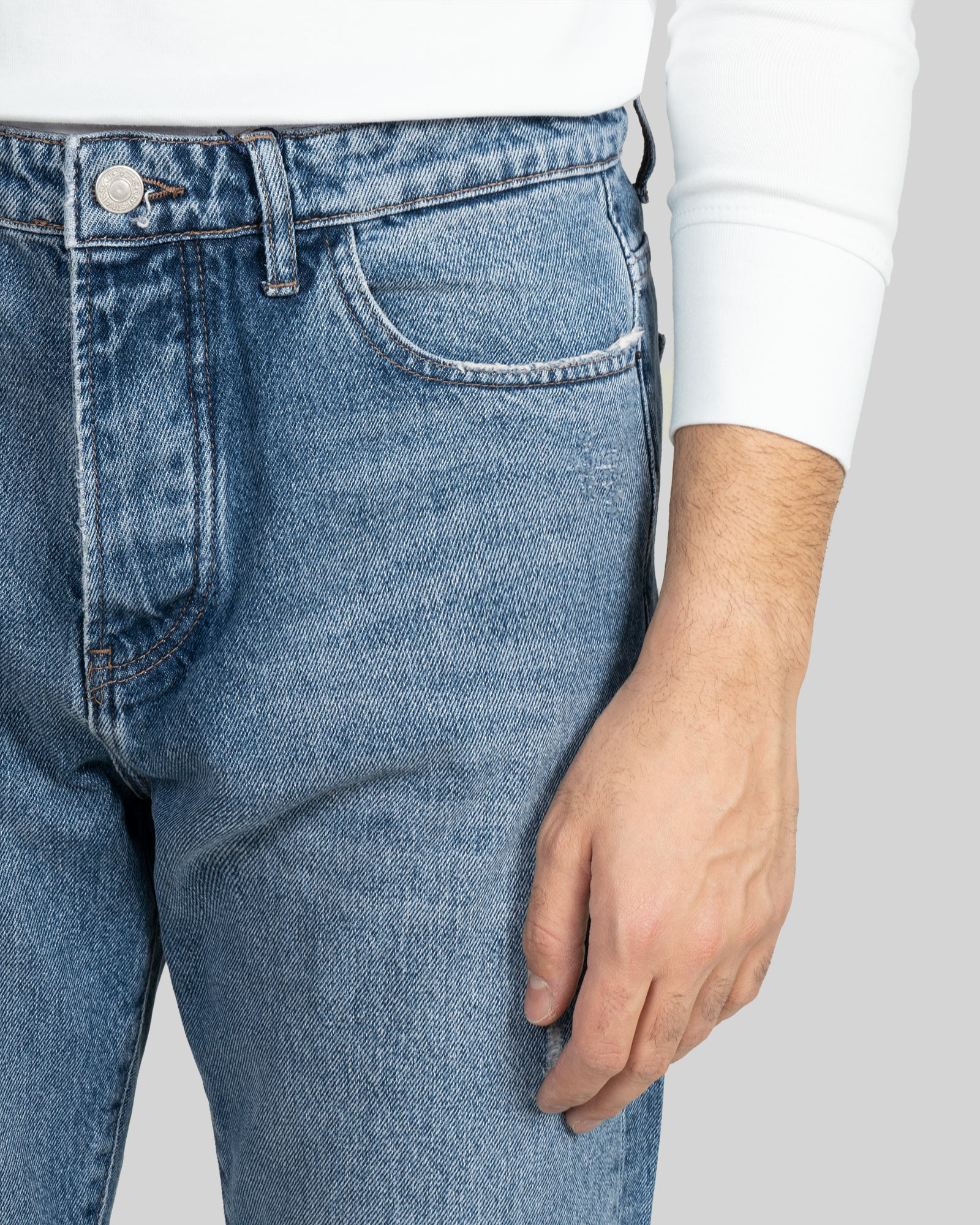 شلوار جین ساده رگولار مردانه شیک آبی 21412147