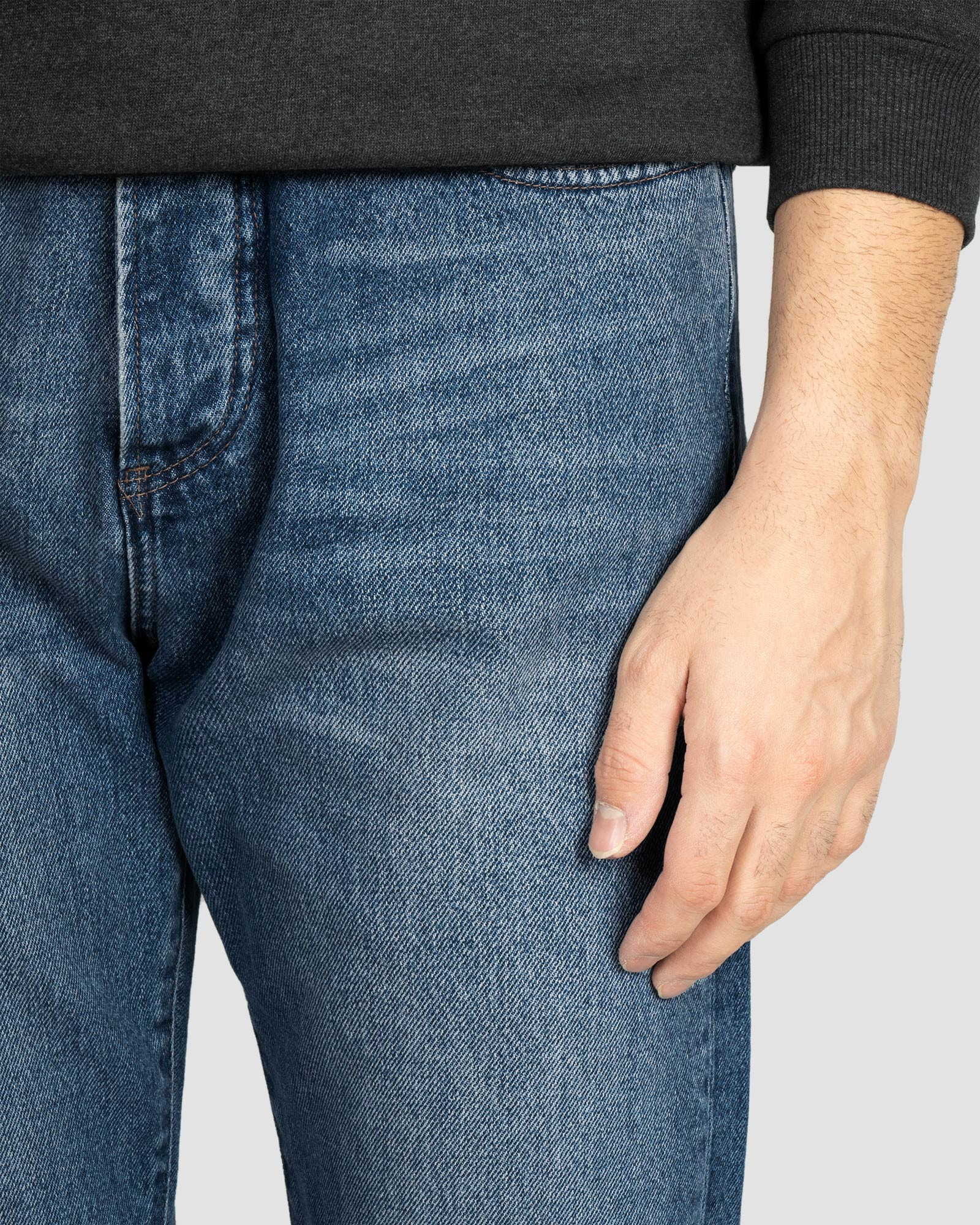شلوار جین ساده رگولار مردانه آبی 21412145