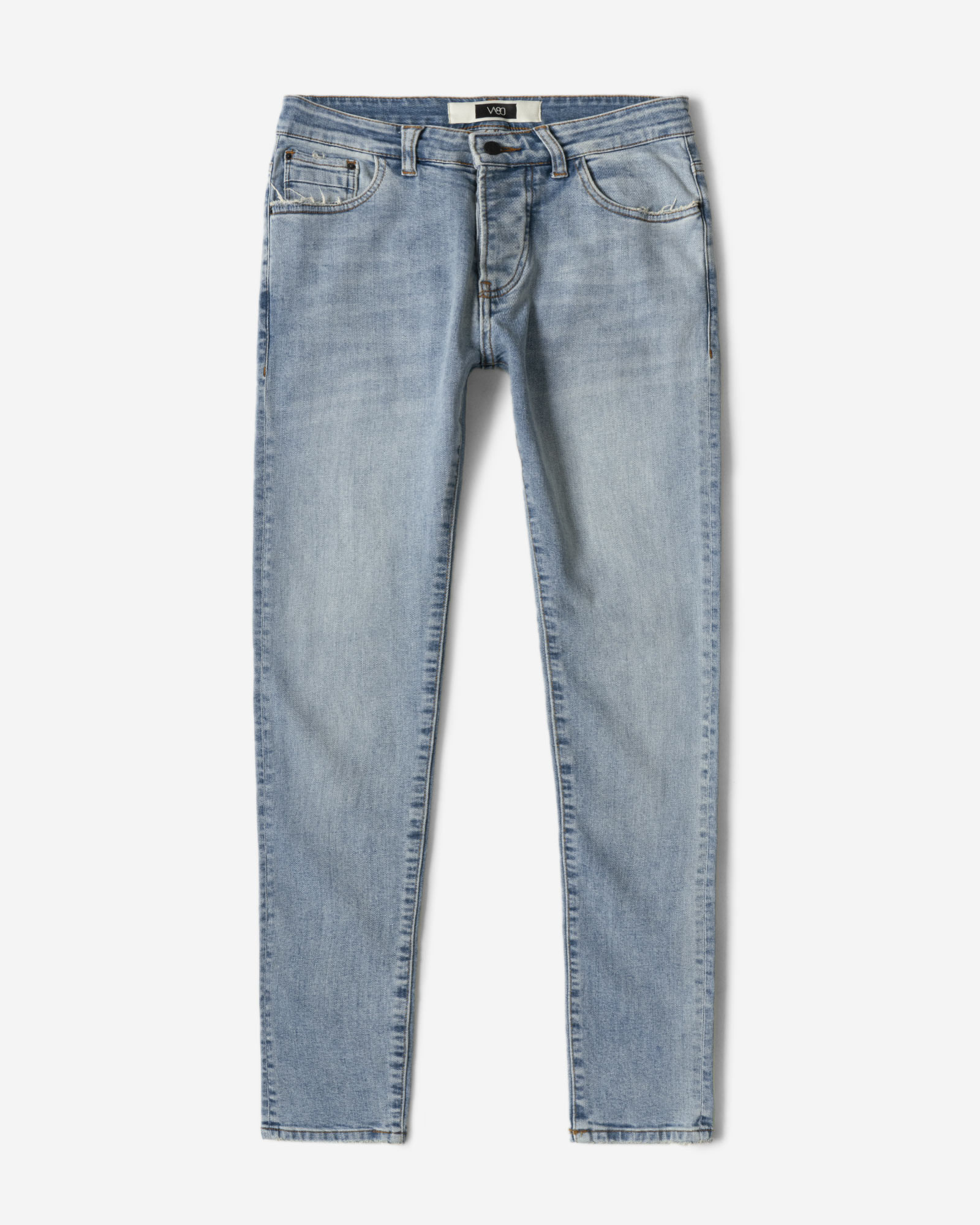 شلوار جین ساده جذب کشی مردانه آبی روشن 21311215