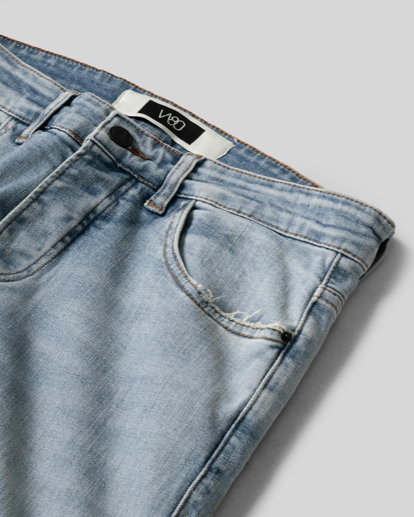 شلوار جین ساده جذب کشی مردانه آبی روشن 21311215