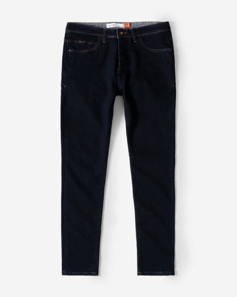 شلوار جین ساده جذب مردانه سرمه ای تیره 21411267