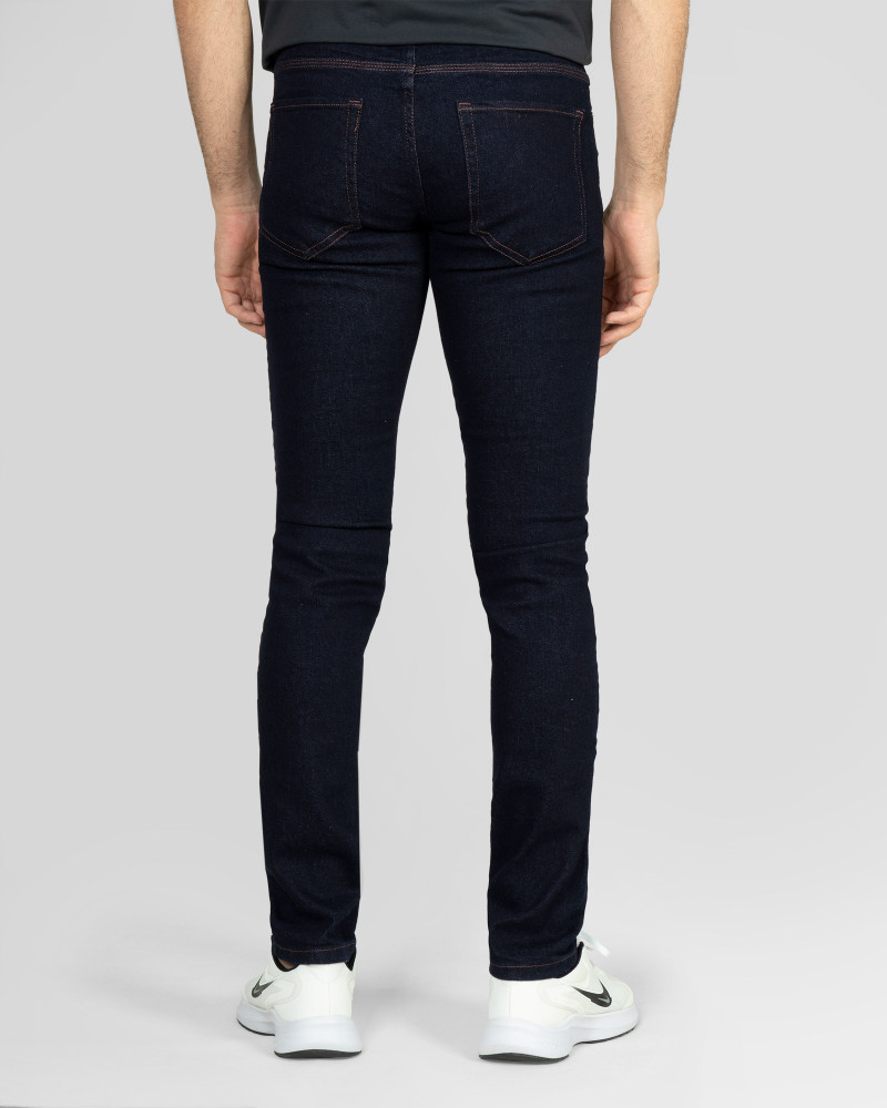 شلوار جین ساده جذب مردانه سرمه ای تیره 21411267