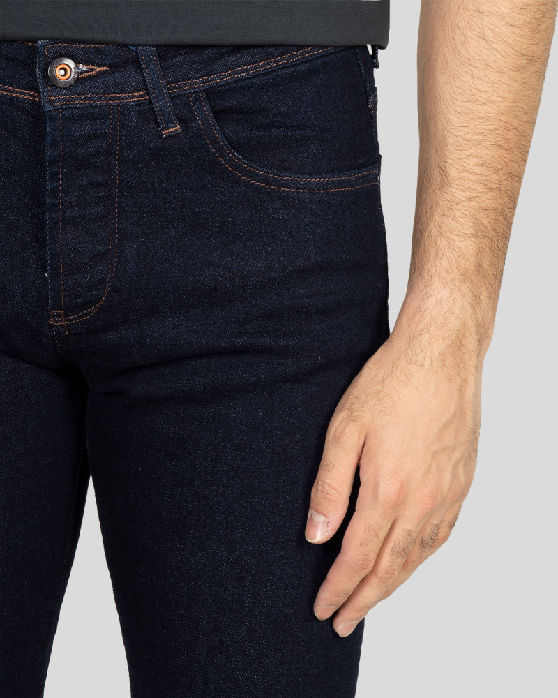 شلوار جین ساده جذب مردانه سرمه ای تیره 21411267