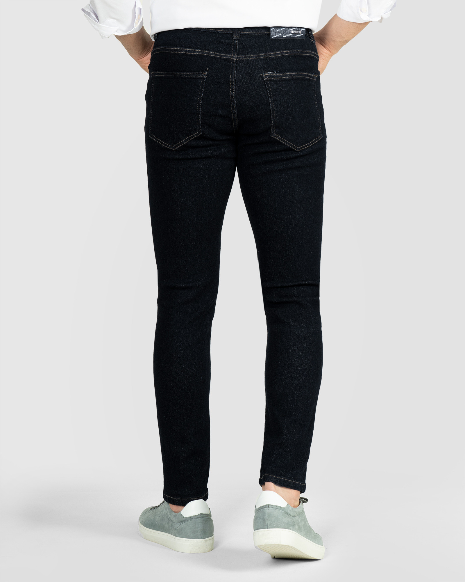 شلوار جین ساده جذب کشی مردانه شیک سرمه ای 21410215