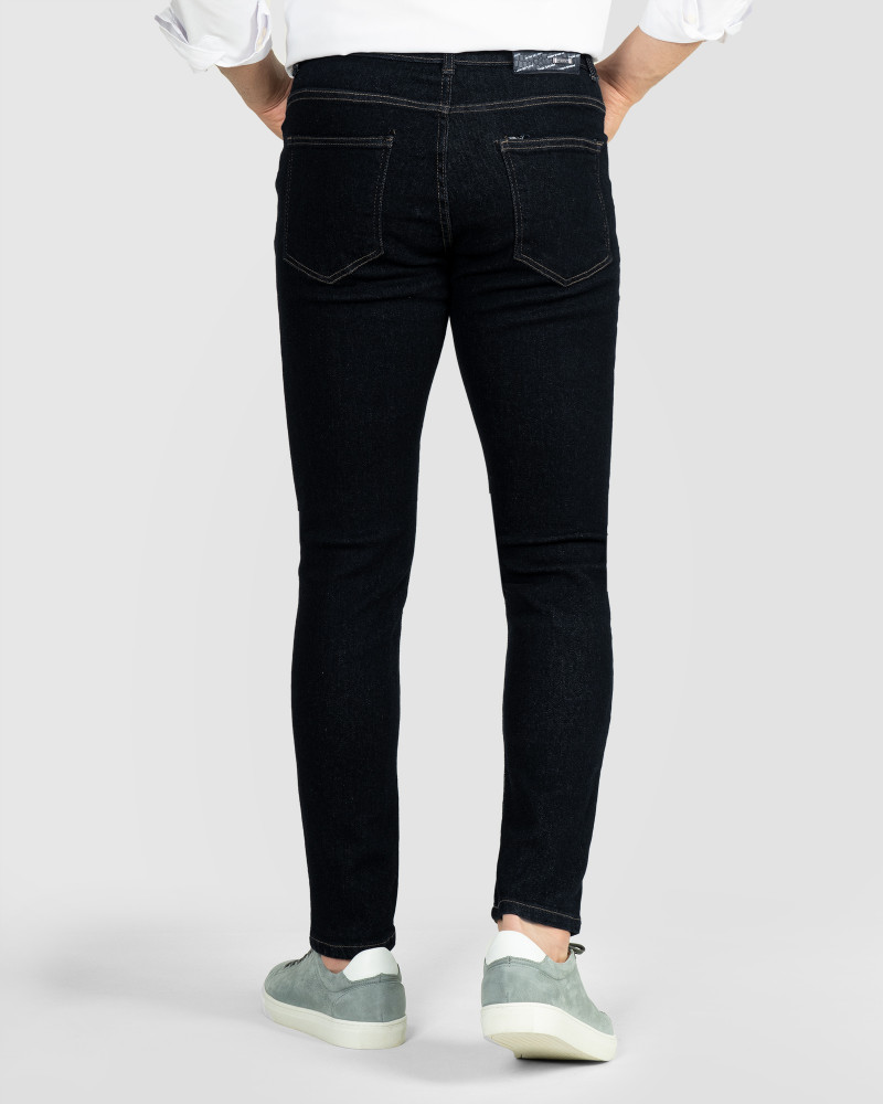 شلوار جین ساده جذب کشی مردانه شیک سرمه ای 21410215