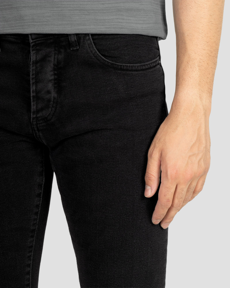شلوار جین ساده جذب مردانه مشکی 21411265