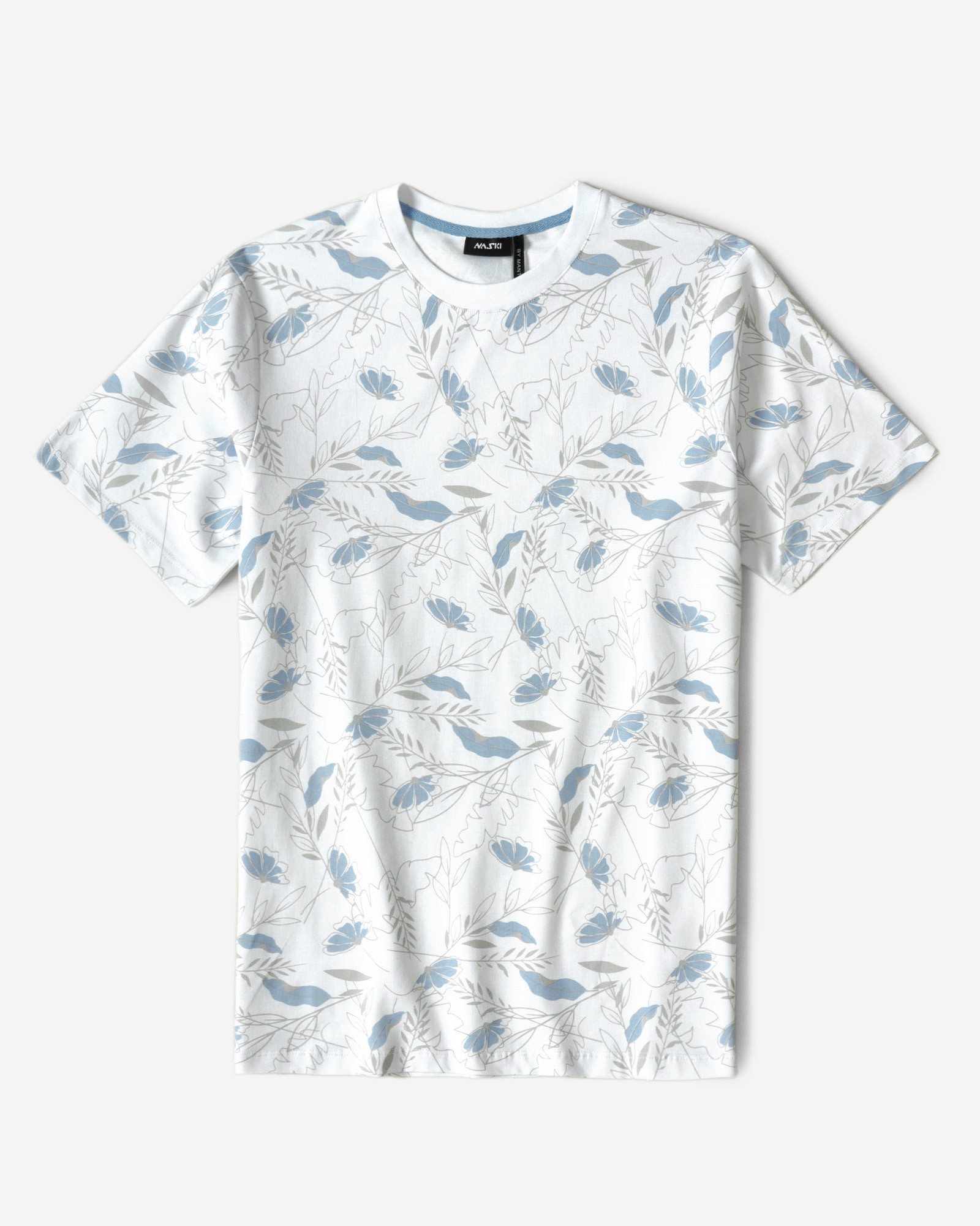 تیشرت مردانه طرحدار آستین کوتاه یقه گردسفید  22196372