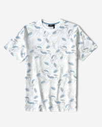 تیشرت مردانه طرحدار آستین کوتاه یقه گردسفید  22196372