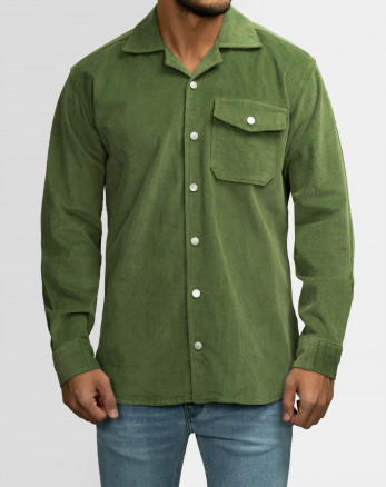 پیراهن کبریتی مردانه آستین بلند سبز 22352222