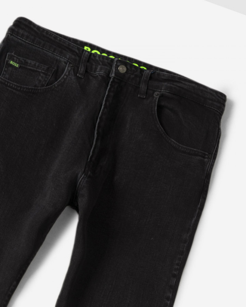 شلوار جین ساده رگولار مردانه ذغالی 22212153